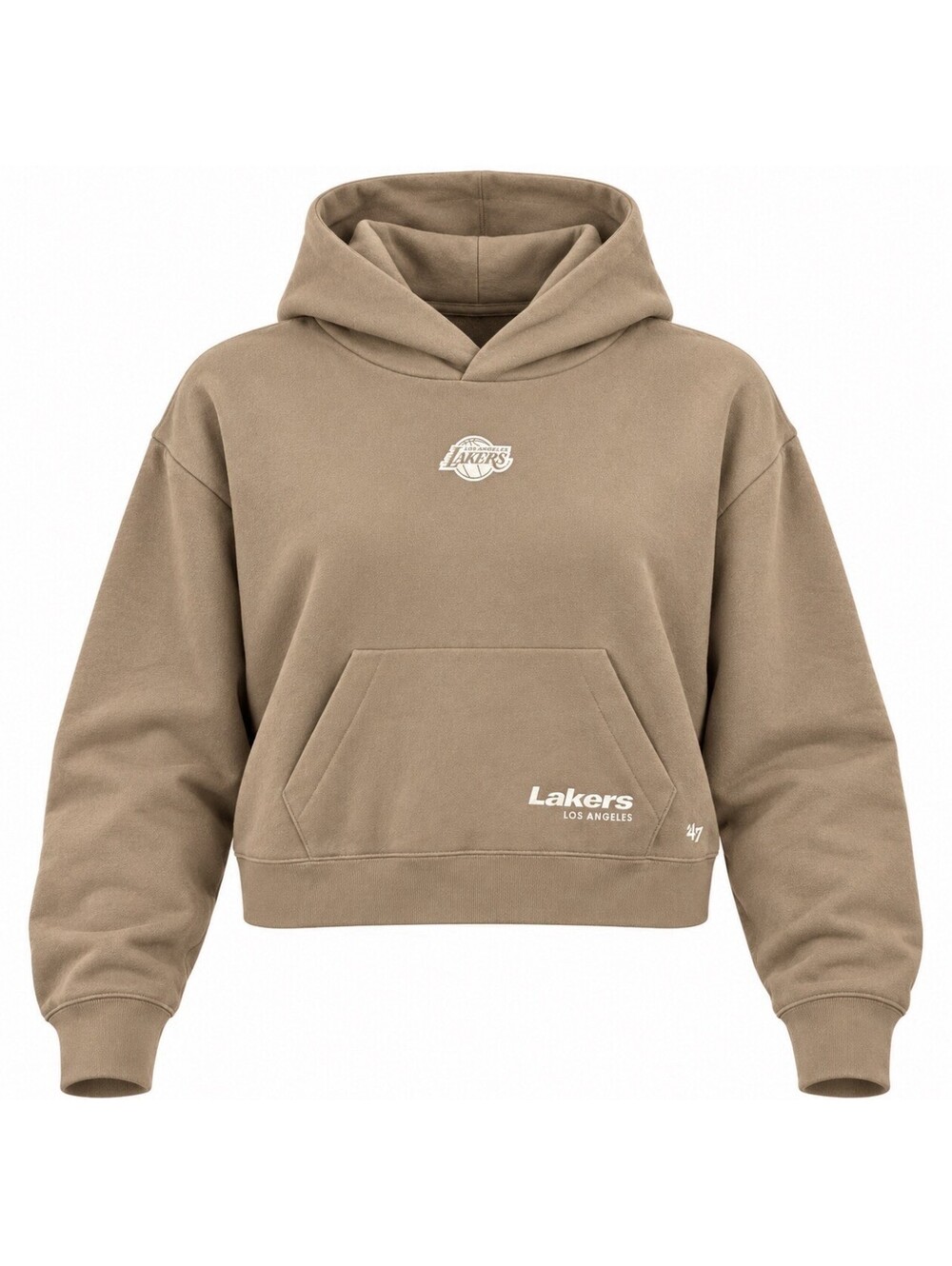 ‘47 Los Angeles Lakers Women’s Large Sue Foundation Cropped Hoodie Tan Warm NWT